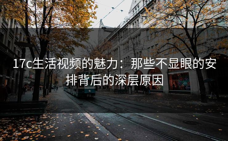 17c生活视频的魅力：那些不显眼的安排背后的深层原因